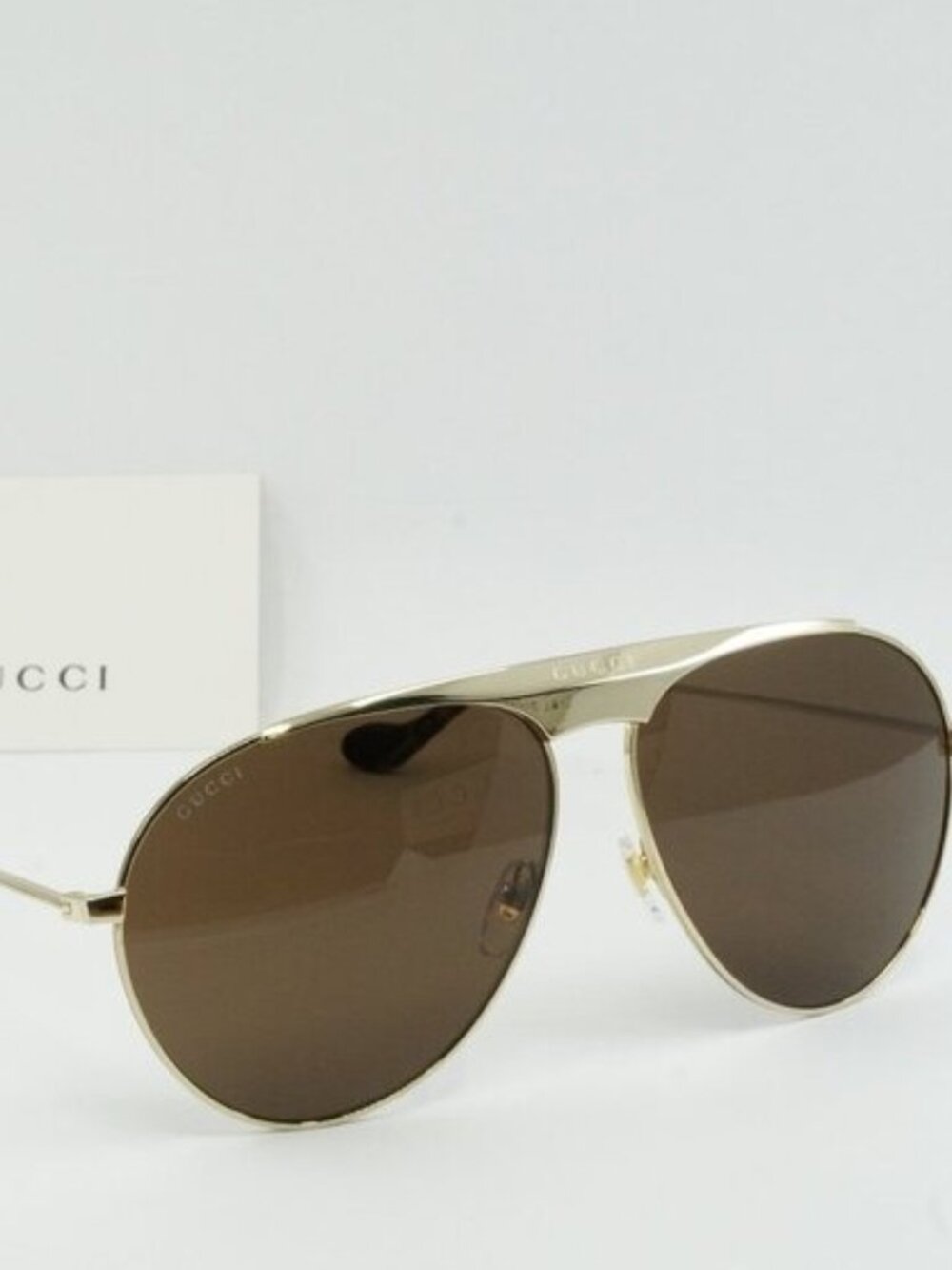 Gucci GG0908S 001 Aviator Sunglasses – Gold/Brown